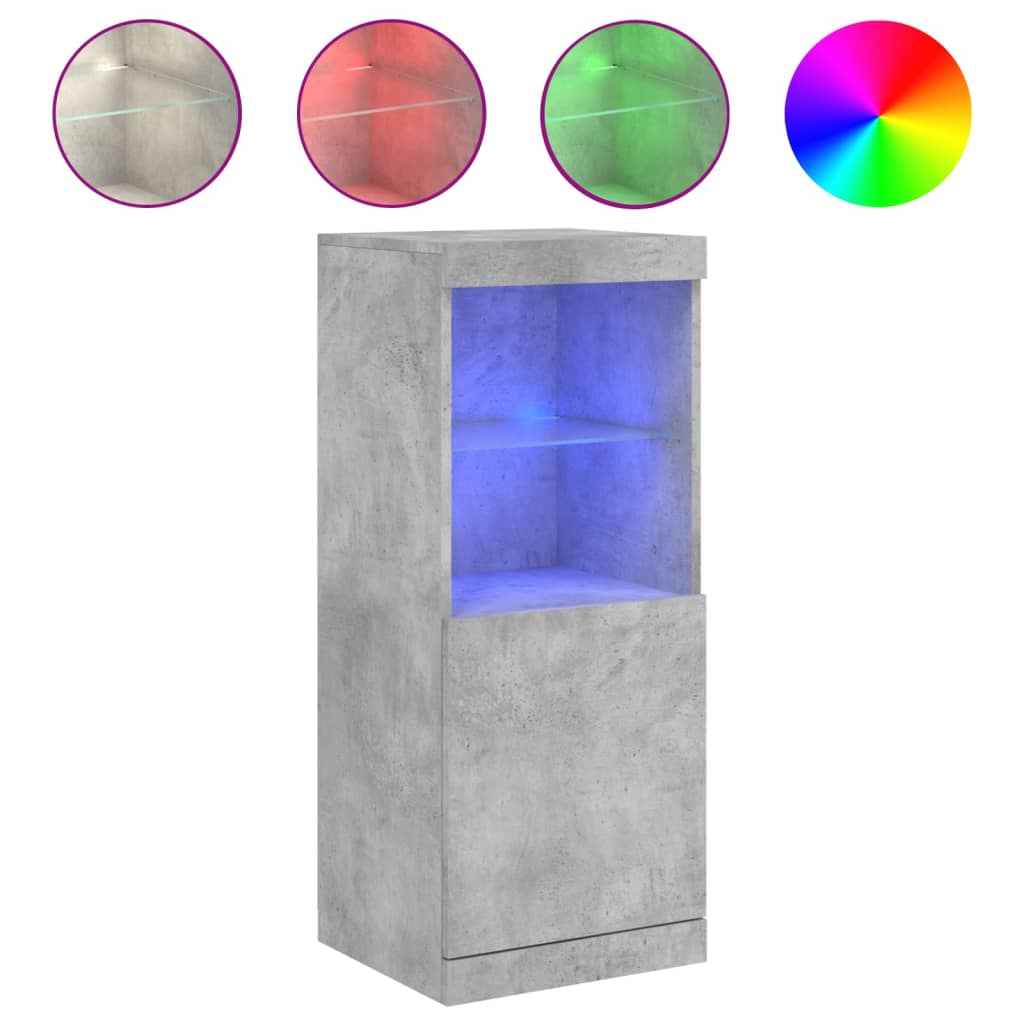 Credenza con Luci LED Grigio Cemento 41x37x100 cm - homemem39
