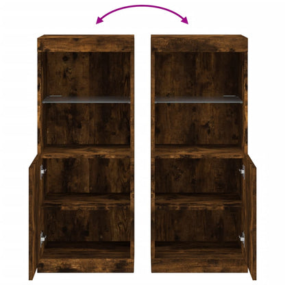 Credenza con Luci LED Rovere Fumo 41x37x100 cm - homemem39