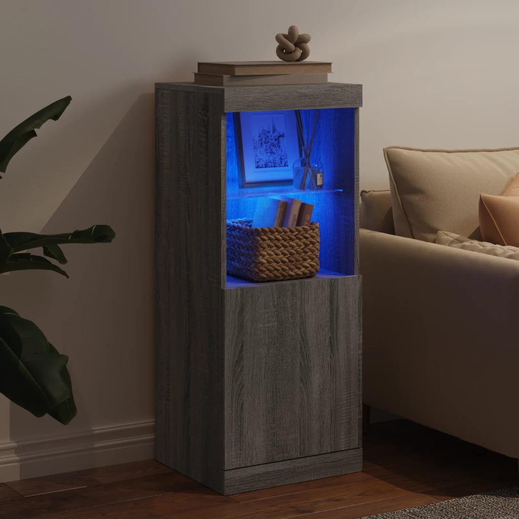 Credenza con Luci LED Grigio Sonoma 41x37x100 cm - homemem39