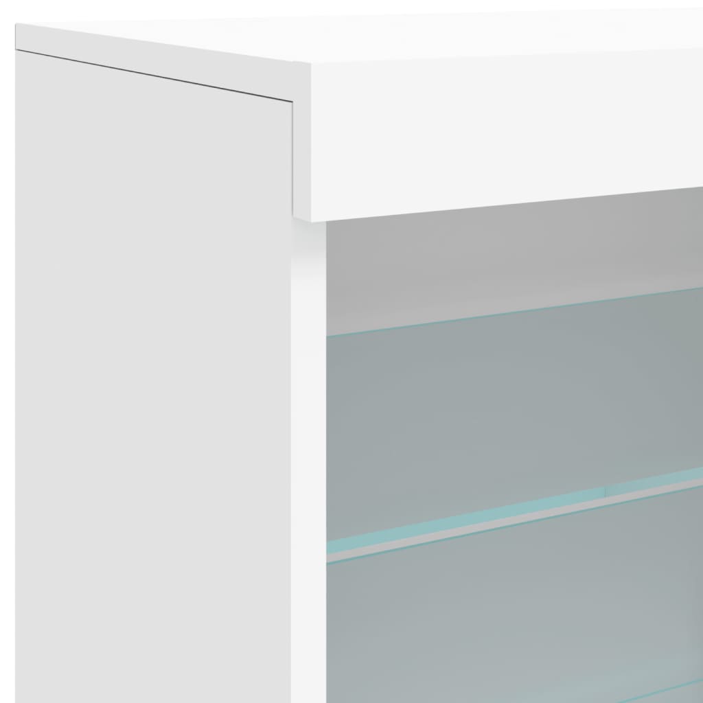 Credenza con Luci LED Bianca 60,5x37x67 cm - homemem39