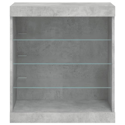 Credenza con Luci LED Grigio Cemento 60,5x37x67 cm - homemem39