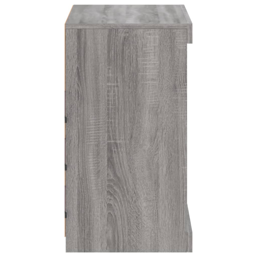 Credenza con Luci LED Grigio Sonoma 60,5x37x67 cm - homemem39
