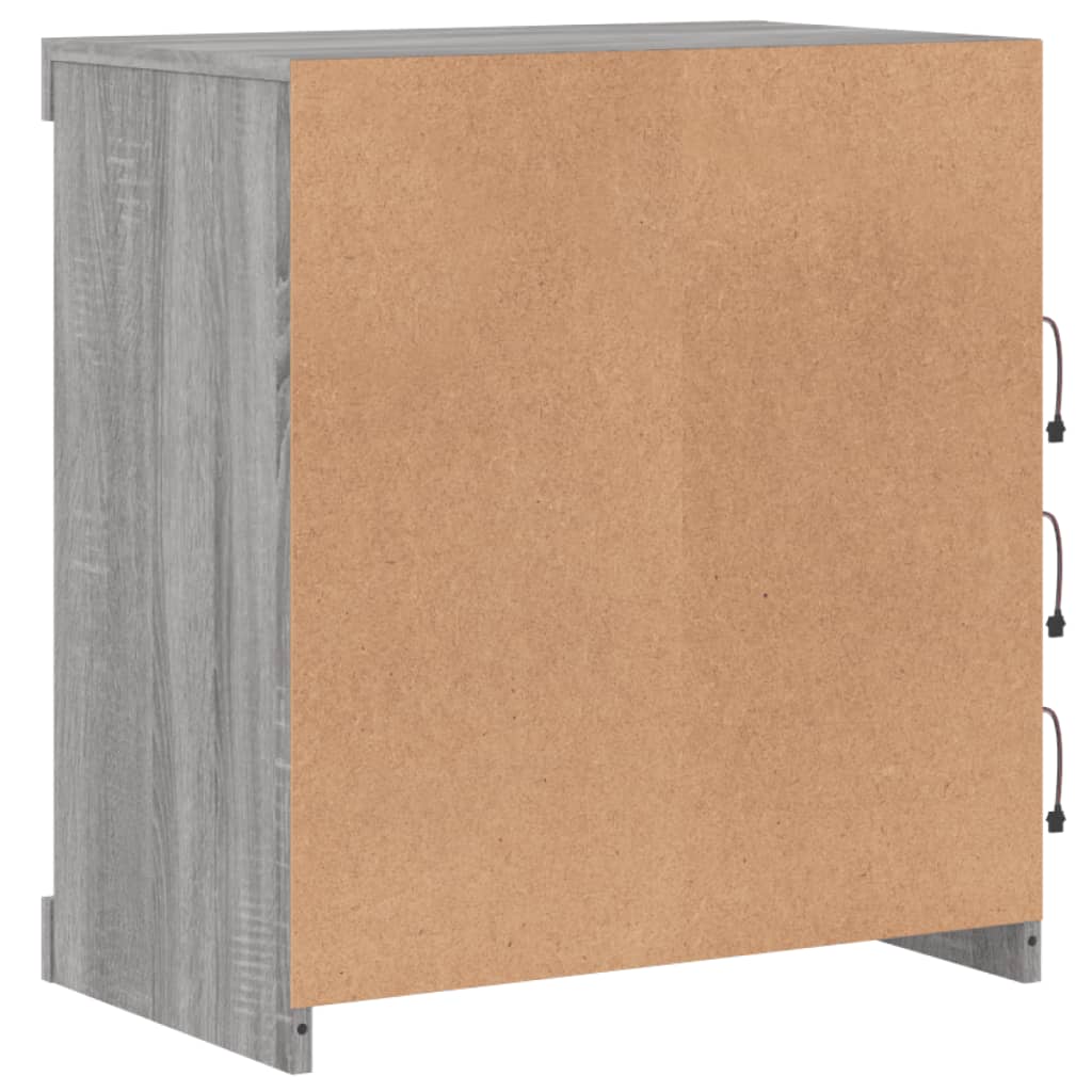 Credenza con Luci LED Grigio Sonoma 60,5x37x67 cm - homemem39