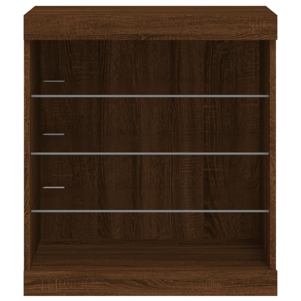 Credenza con Luci LED Rovere Marrone 60,5x37x67 cm - homemem39