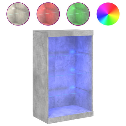 Credenza con Luci LED Grigio Cemento 60,5x37x100 cm - homemem39