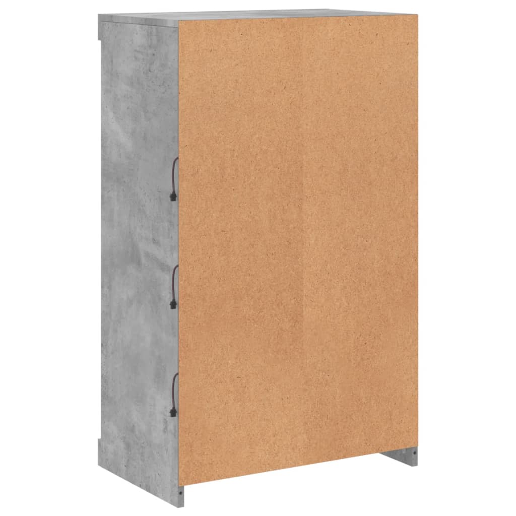 Credenza con Luci LED Grigio Cemento 60,5x37x100 cm - homemem39