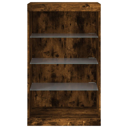 Credenza con Luci LED Rovere Fumo 60,5x37x100 cm - homemem39