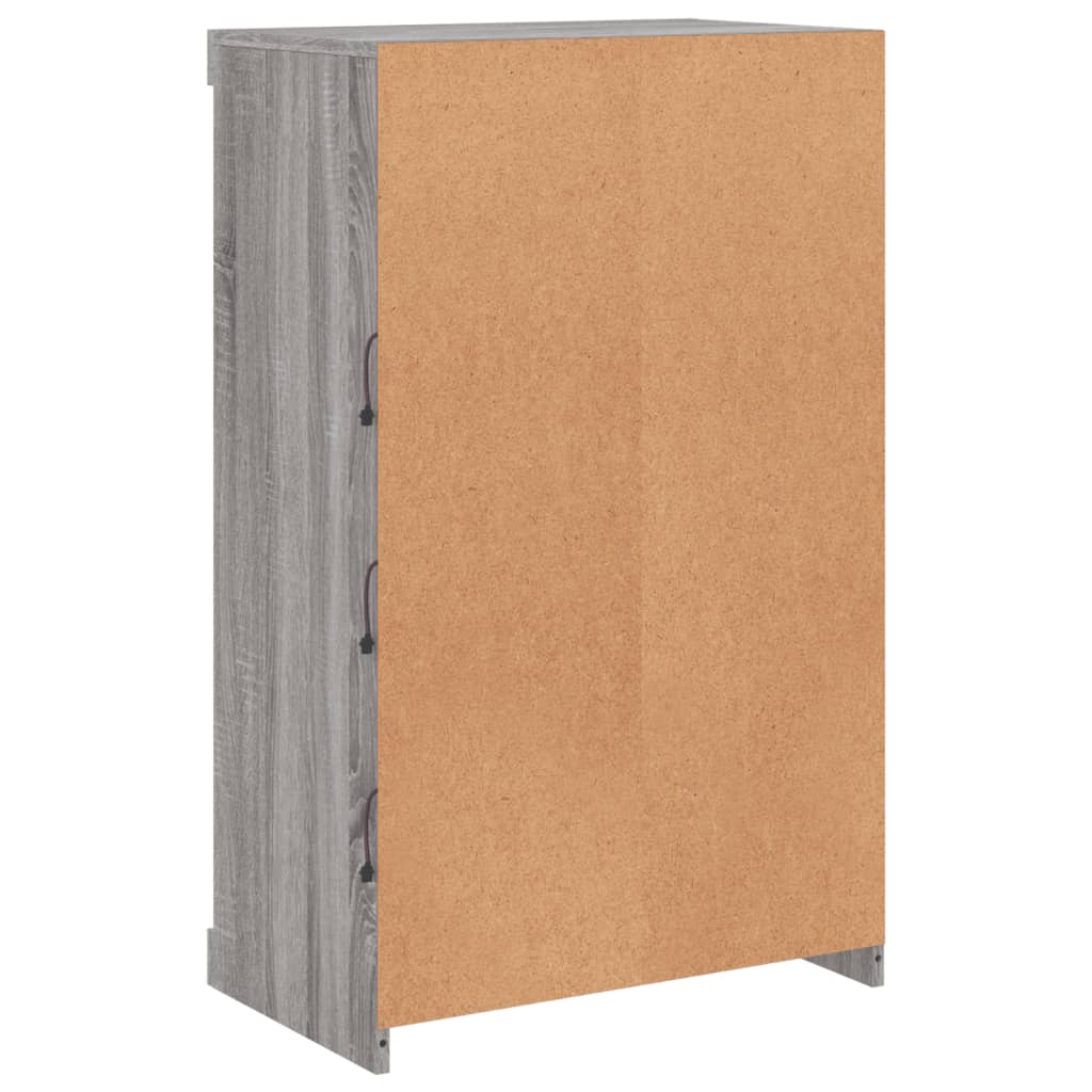 Credenza con Luci LED Grigio Sonoma 60,5x37x100 cm - homemem39