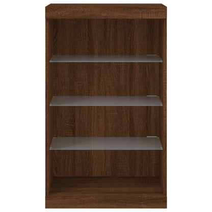 Credenza con Luci LED Rovere Marrone 60,5x37x100 cm - homemem39