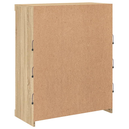 Credenza con Luci LED Rovere Sonoma 81x37x100 cm