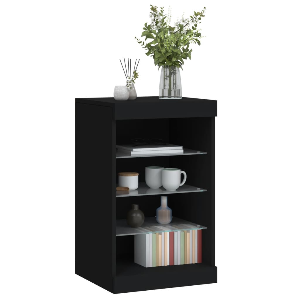 Credenza con Luci LED Nera 41x37x67 cm - homemem39