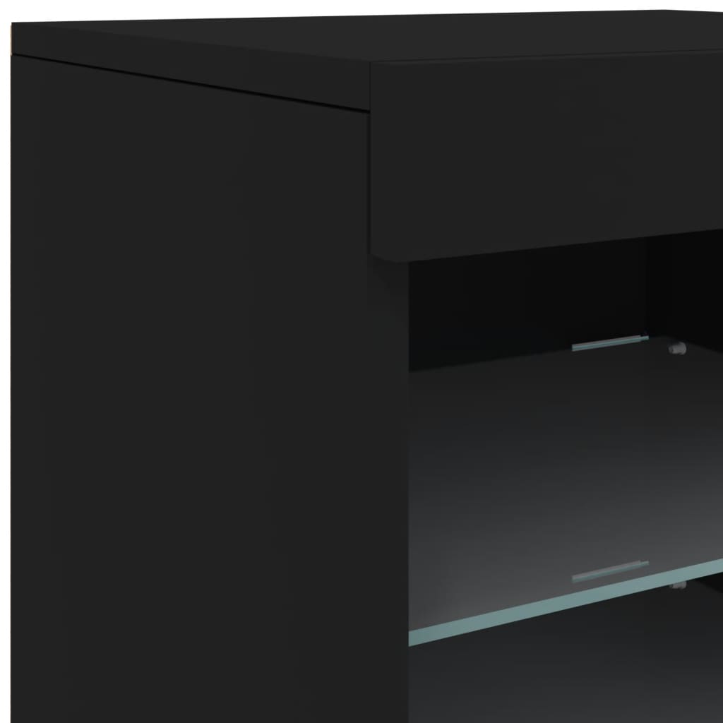 Credenza con Luci LED Nera 41x37x67 cm - homemem39