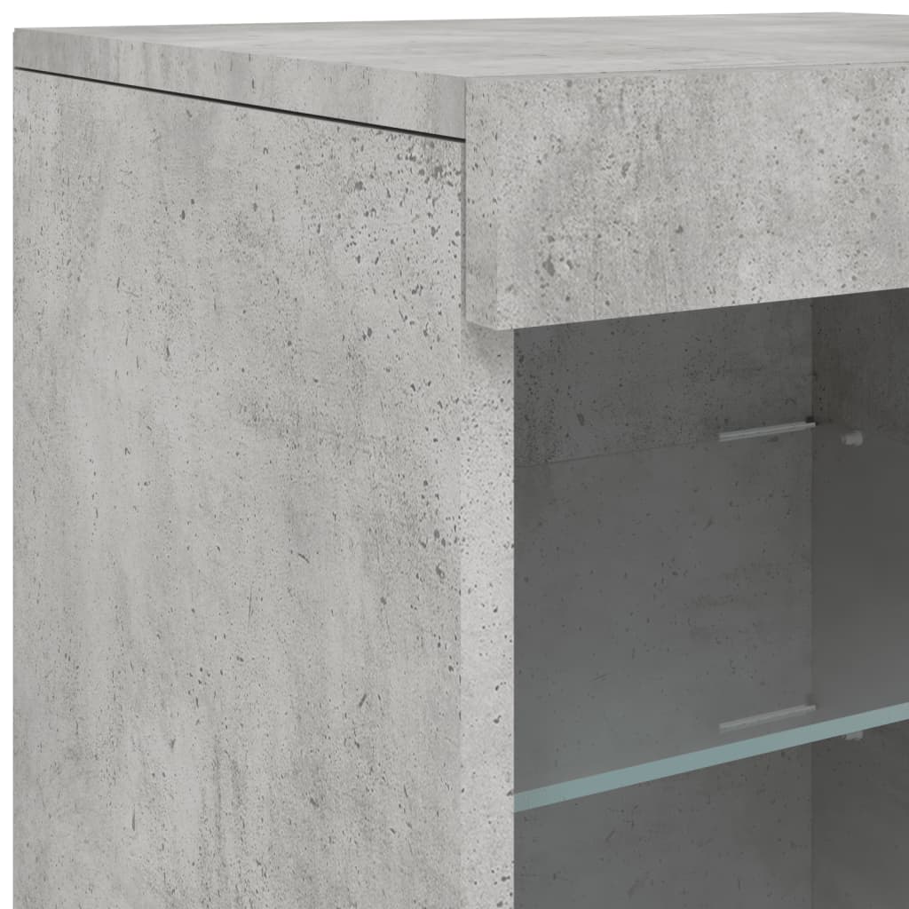 Credenza con Luci LED Grigio Cemento 41x37x67 cm - homemem39