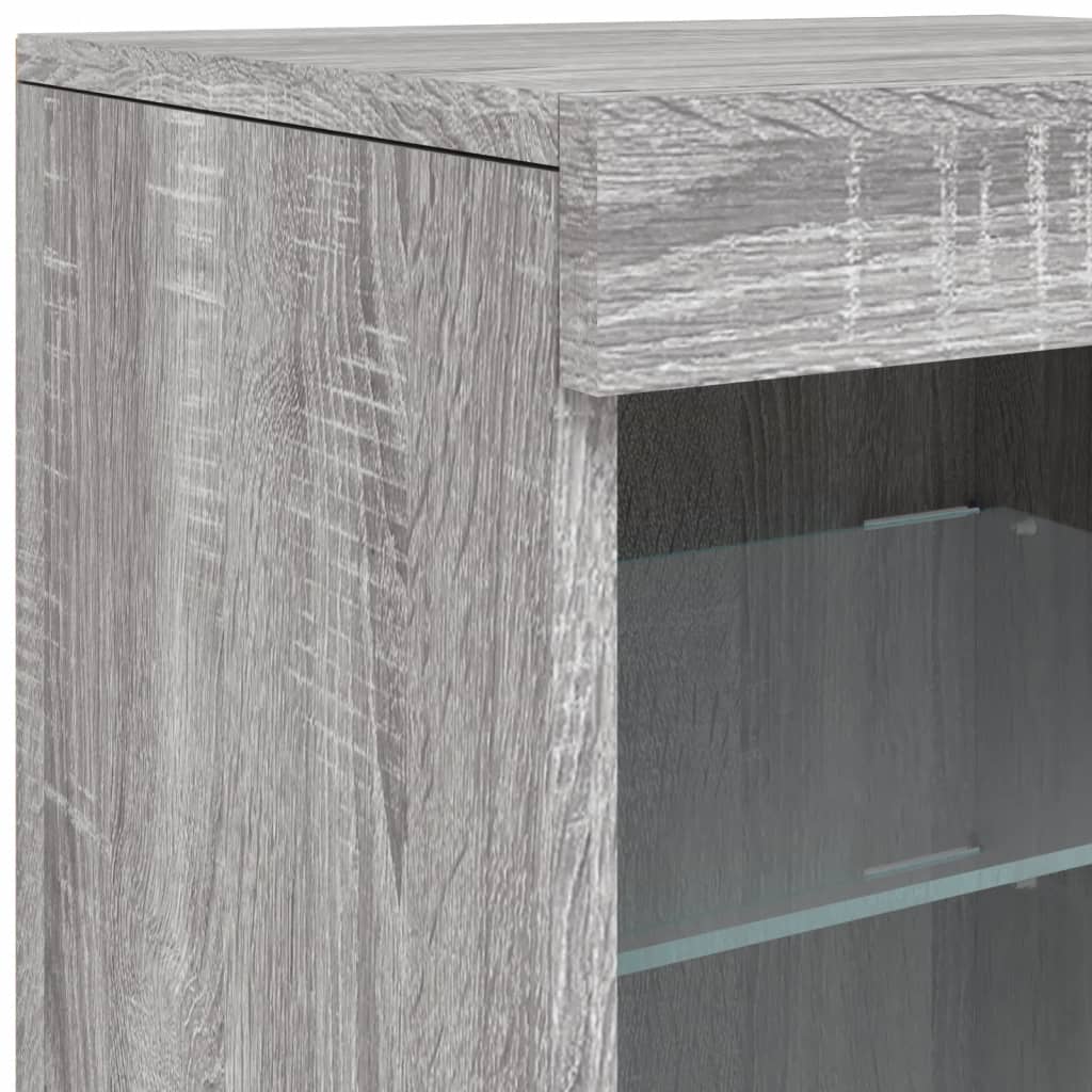 Credenza con Luci LED Grigio Sonoma 41x37x67 cm - homemem39