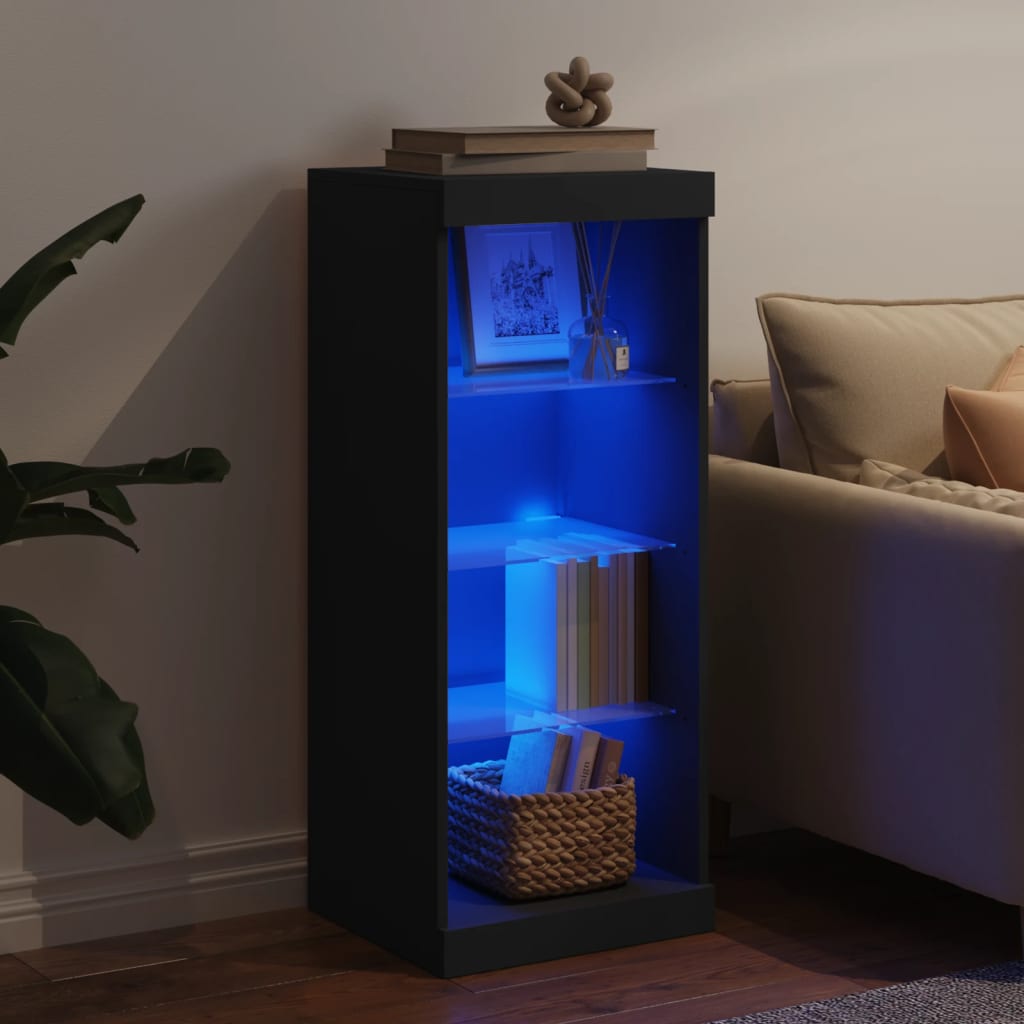 Credenza con Luci LED Nera 41x37x100 cm - homemem39