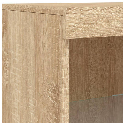 Credenza con Luci LED Rovere Sonoma 41x37x100 cm - homemem39
