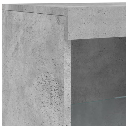 Credenza con Luci LED Grigio Cemento 41x37x100 cm