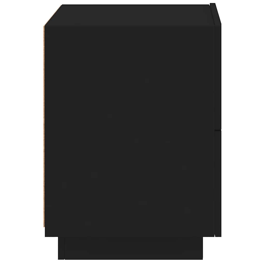 Comodini con Luci LED 2pz Neri in Legno Multistrato - homemem39