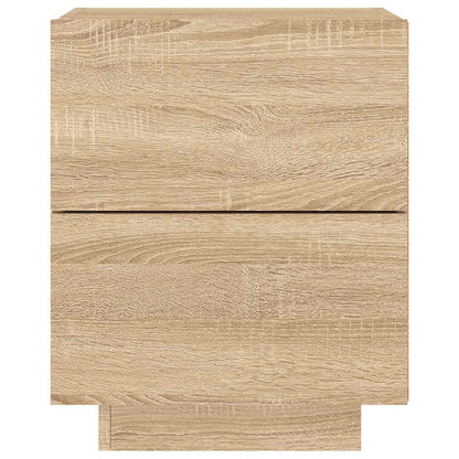 Comodini con Luci LED 2pz Rovere Sonoma in Legno Multistrato - homemem39