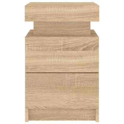 Comodino con Luci LED Rovere Sonoma 35x39x55 cm - homemem39