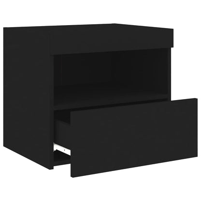 Comodino con Luci LED Nero 50x40x45 cm - homemem39