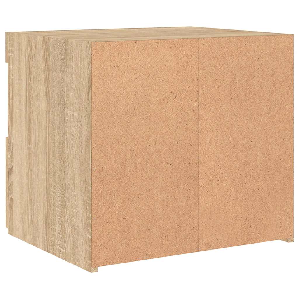 Comodino con Luci LED Rovere Sonoma 50x40x45 cm - homemem39