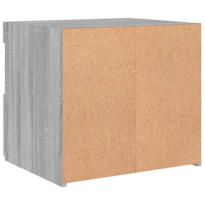 Comodino con Luci LED Grigio Sonoma 50x40x45 cm - homemem39