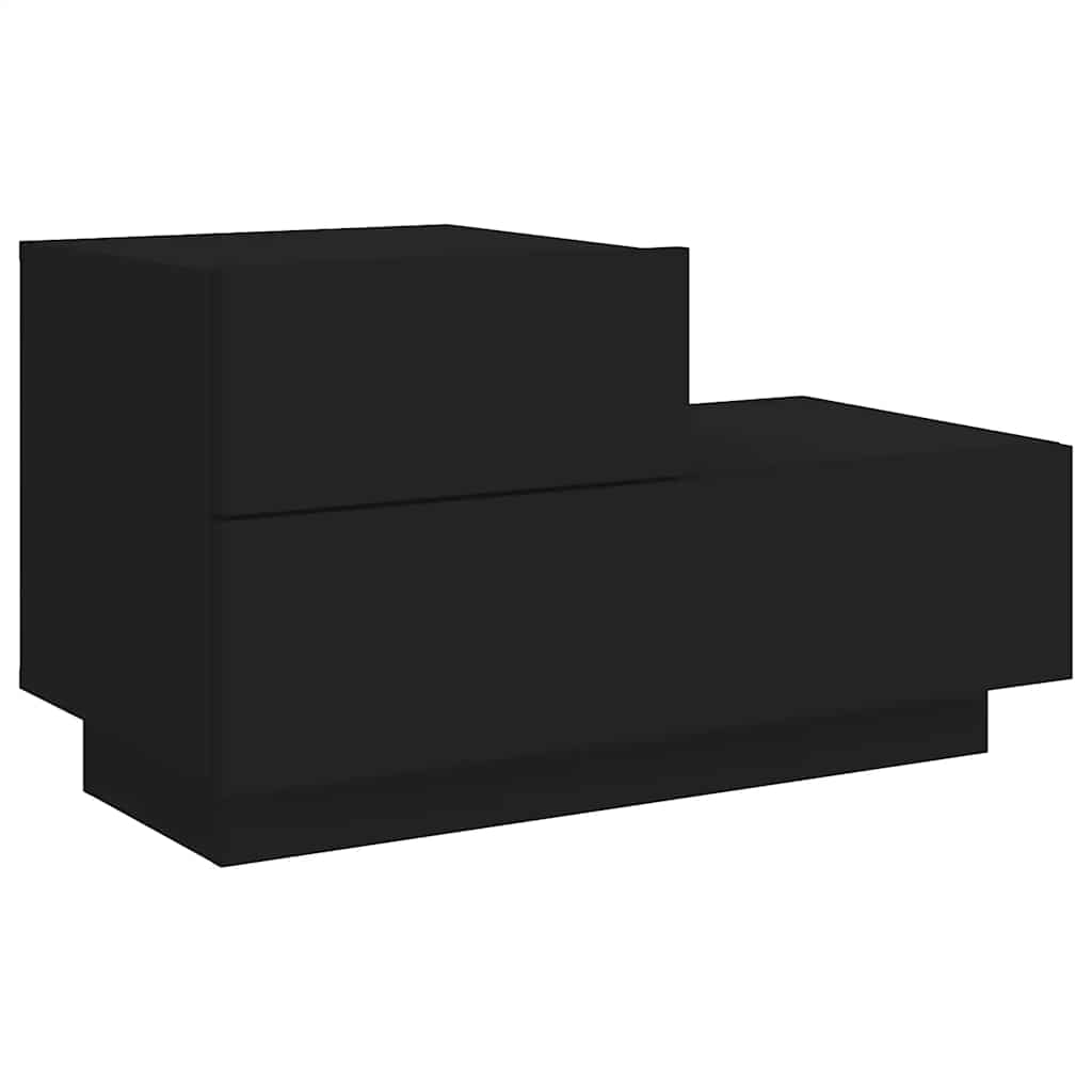 Comodino con Luci LED Nero 70x36x40,5 cm - homemem39