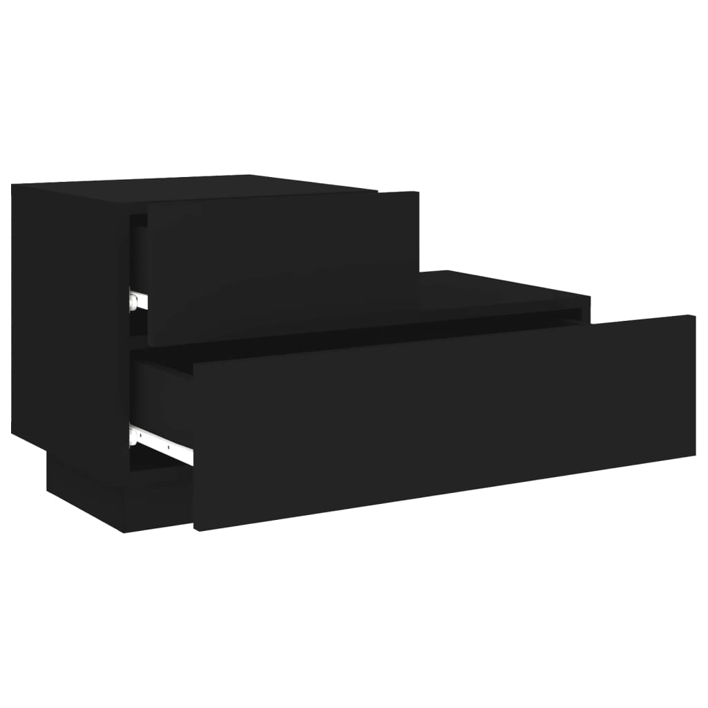 Comodino con Luci LED Nero 70x36x40,5 cm - homemem39