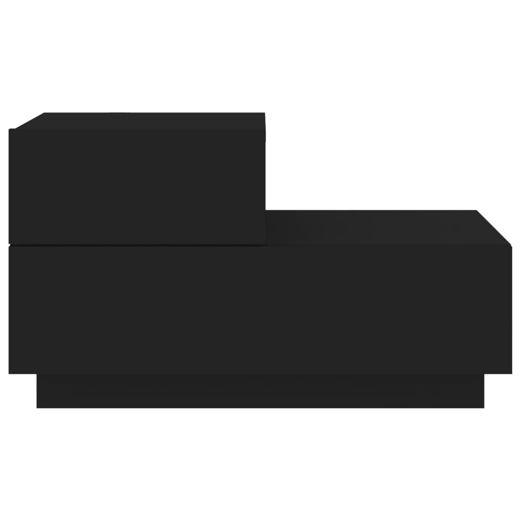 Comodino con Luci LED Nero 70x36x40,5 cm - homemem39