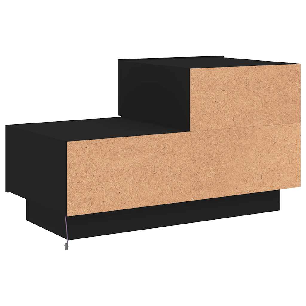 Comodino con Luci LED Nero 70x36x40,5 cm - homemem39