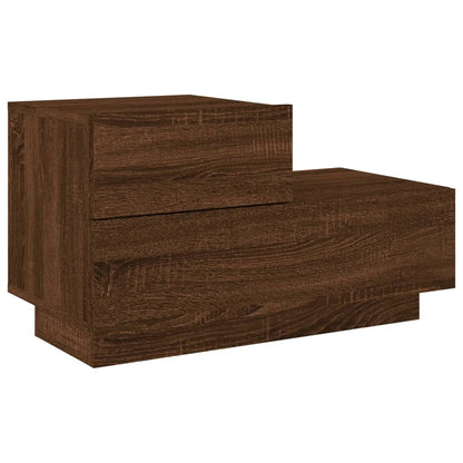 Comodino con Luci LED Rovere Marrone 70x36x40,5 cm - homemem39