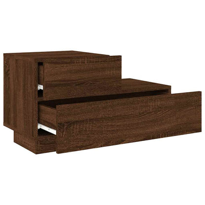 Comodino con Luci LED Rovere Marrone 70x36x40,5 cm - homemem39