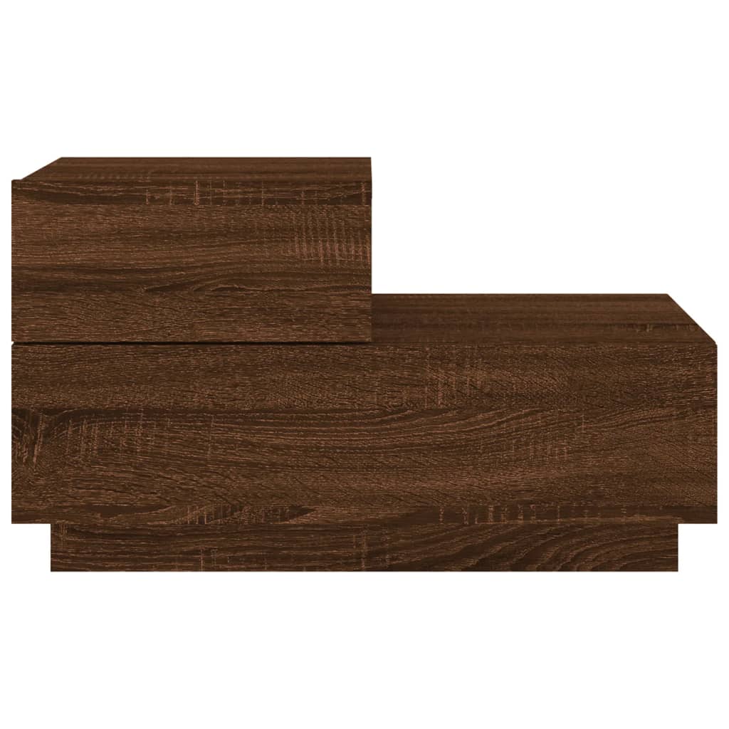 Comodino con Luci LED Rovere Marrone 70x36x40,5 cm - homemem39