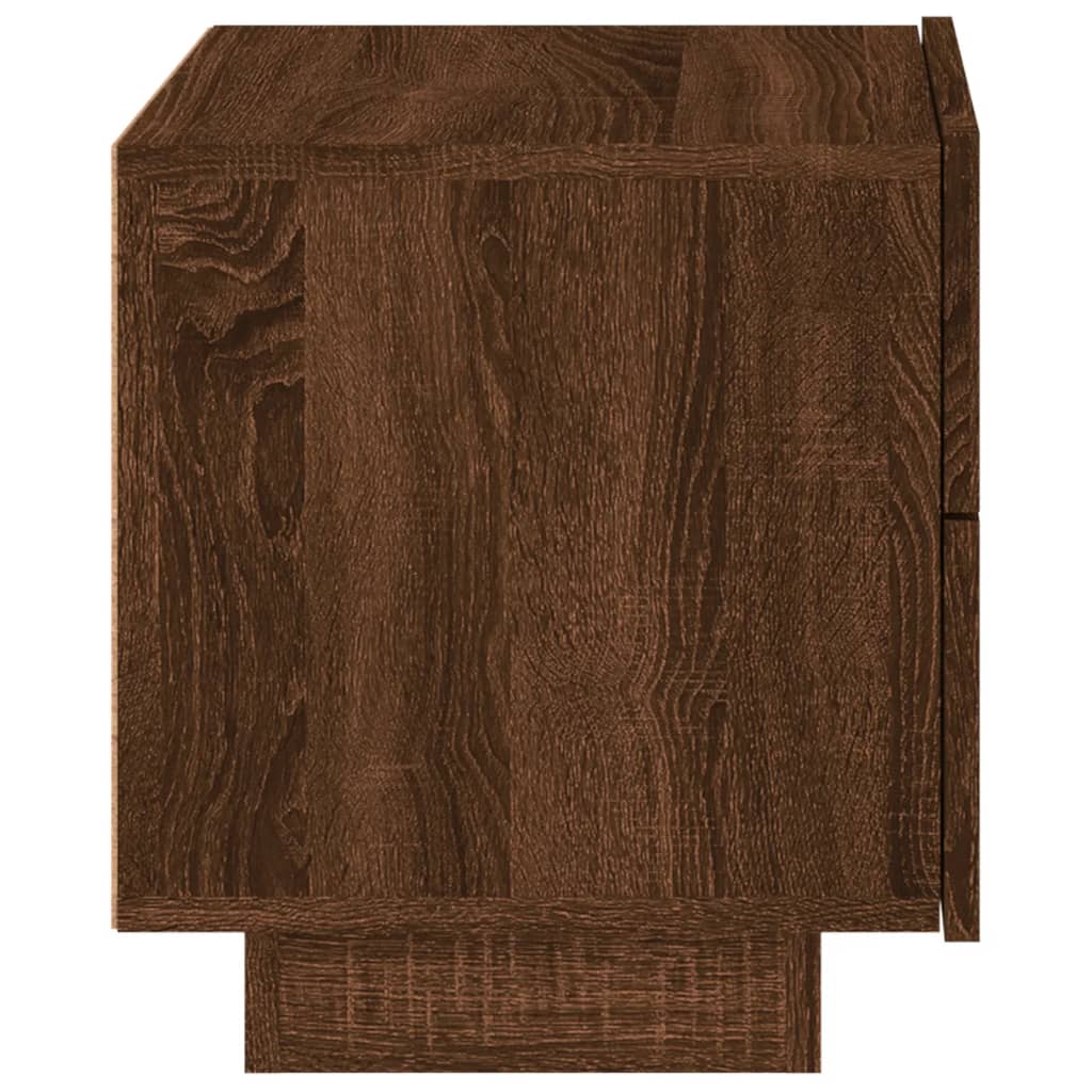 Comodino con Luci LED Rovere Marrone 70x36x40,5 cm - homemem39