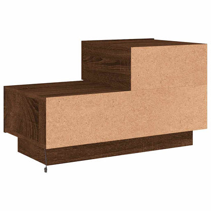 Comodino con Luci LED Rovere Marrone 70x36x40,5 cm - homemem39