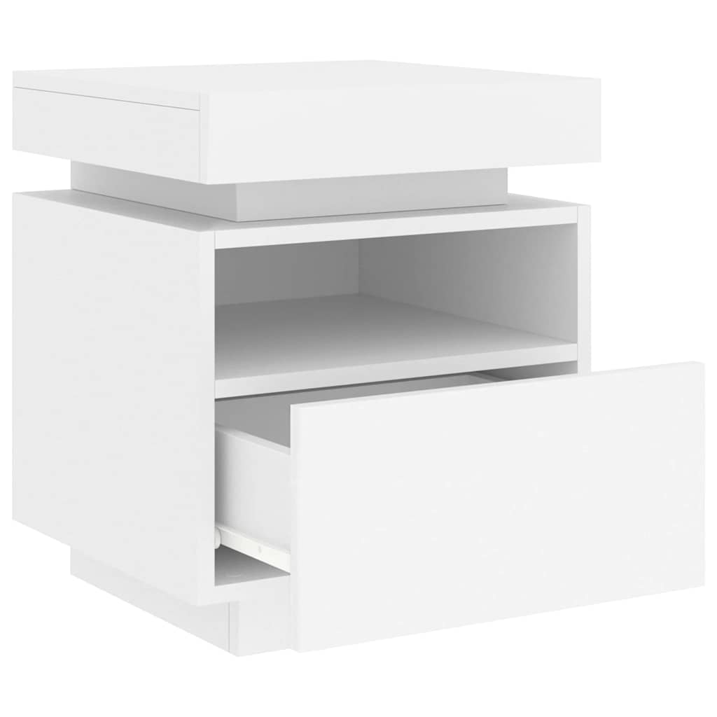 Comodino con Luci LED Bianco 40x39x48,5 cm - homemem39