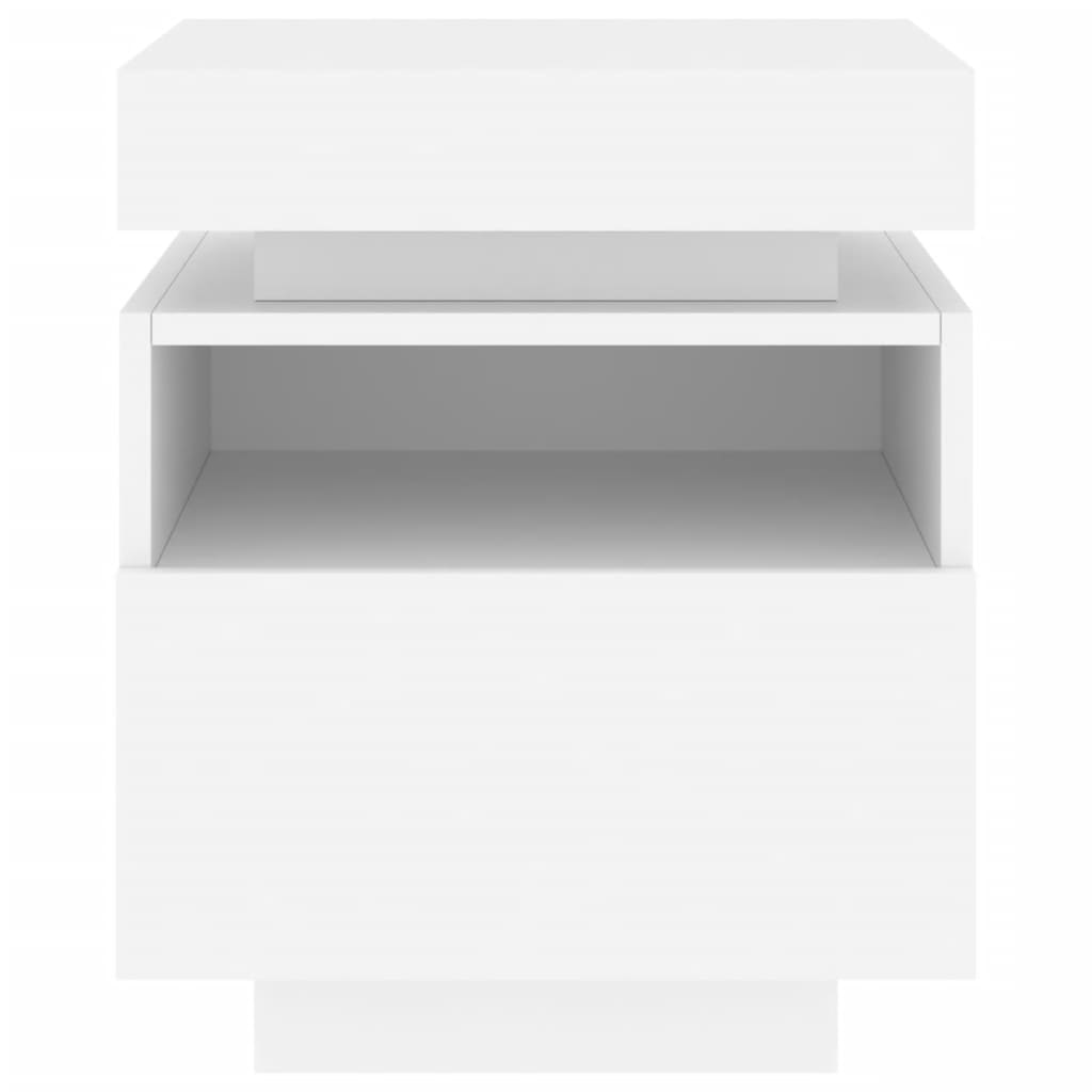 Comodino con Luci LED Bianco 40x39x48,5 cm - homemem39