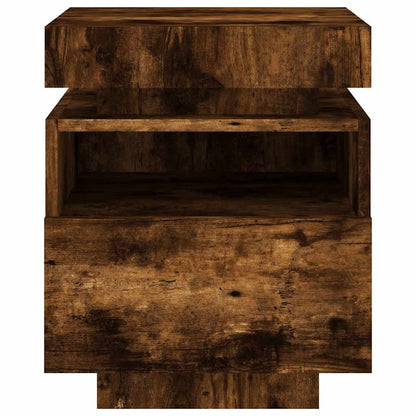 Comodini con Luci LED 2pz Rovere Fumo 40x39x48,5 cm - homemem39