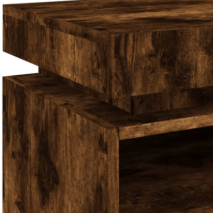 Comodini con Luci LED 2pz Rovere Fumo 40x39x48,5 cm - homemem39