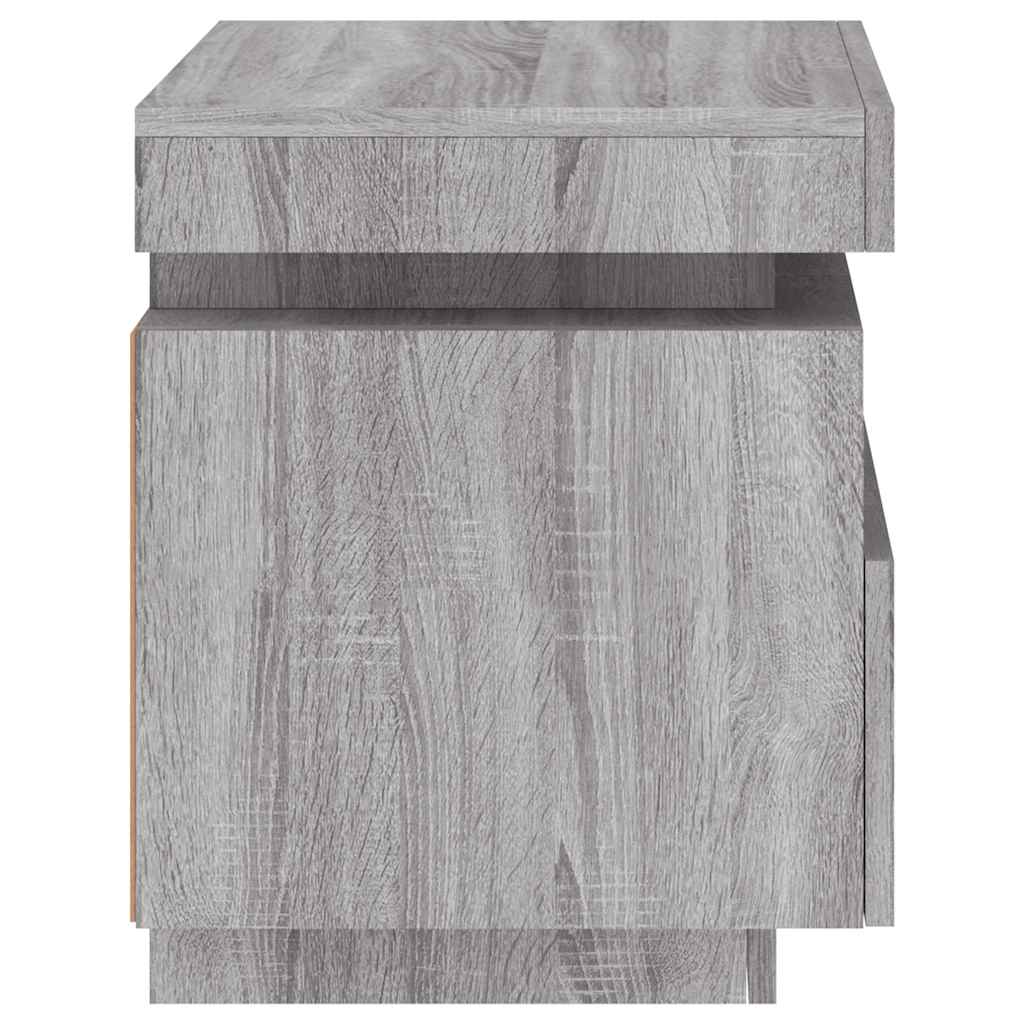 Comodino con Luci LED Grigio Sonoma 40x39x48,5 cm - homemem39