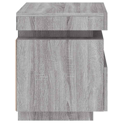 Comodino con Luci LED Grigio Sonoma 40x39x48,5 cm - homemem39