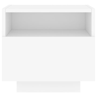 Comodini con Luci LED 2pz Bianchi 40x39x37 cm - homemem39