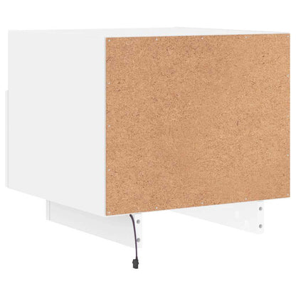 Comodini con Luci LED 2pz Bianchi 40x39x37 cm - homemem39