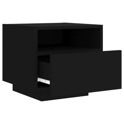Comodini con Luci LED 2pz Neri 40x39x37 cm - homemem39