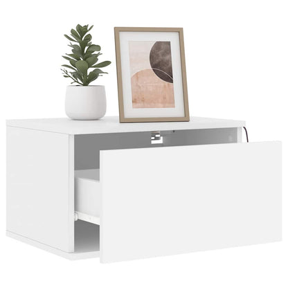 Comodino a Parete con Luci LED Bianco - homemem39