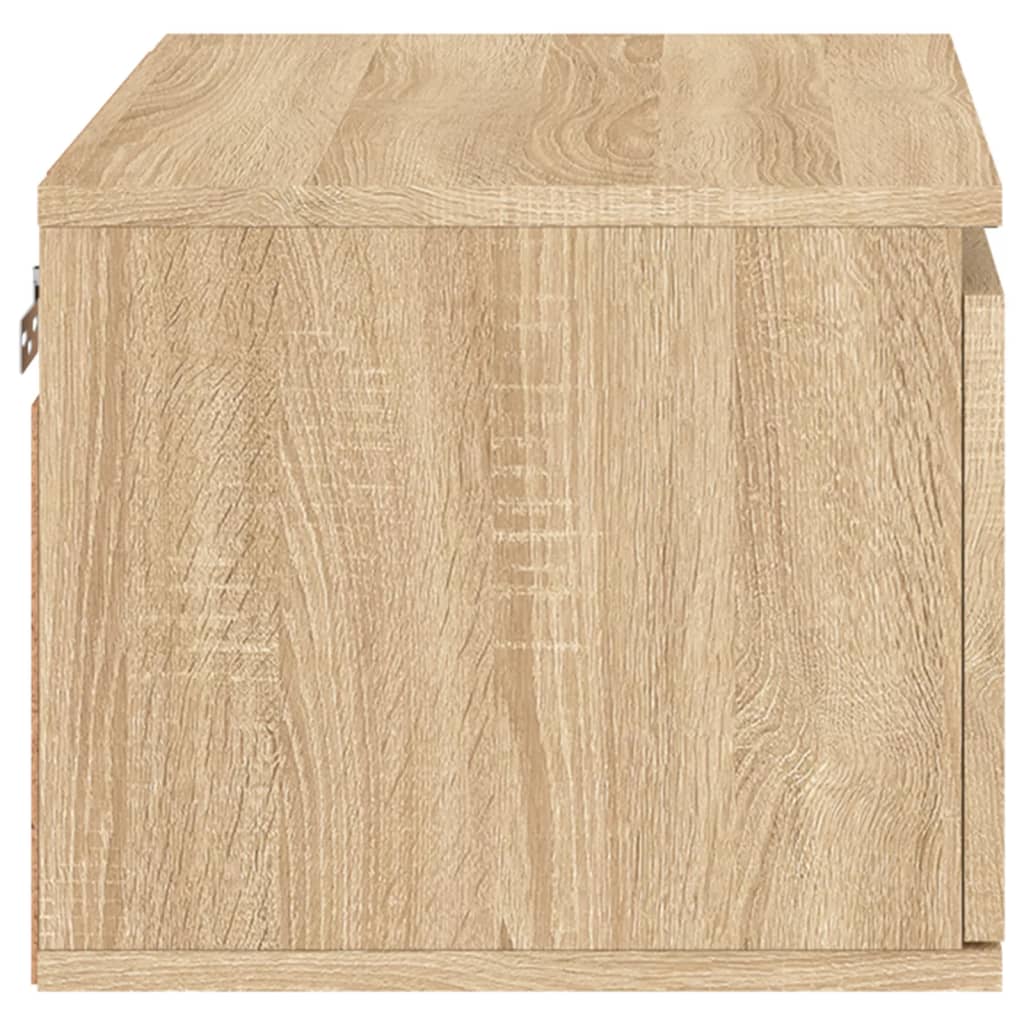 Comodino a Parete con luci LED Rovere Sonoma - homemem39
