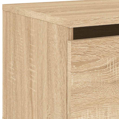 Comodino a Parete con luci LED Rovere Sonoma - homemem39