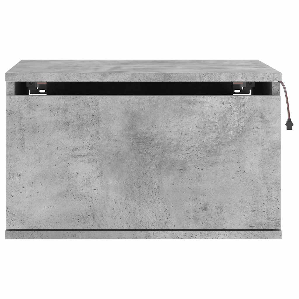 Comodino a Parete con Luci LED Grigio Cemento - homemem39