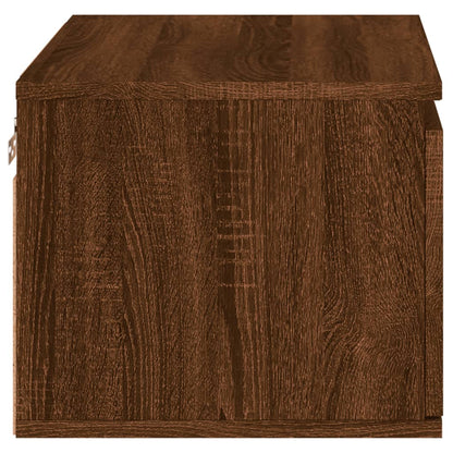 Comodino a Parete con luci LED Rovere Marrone - homemem39